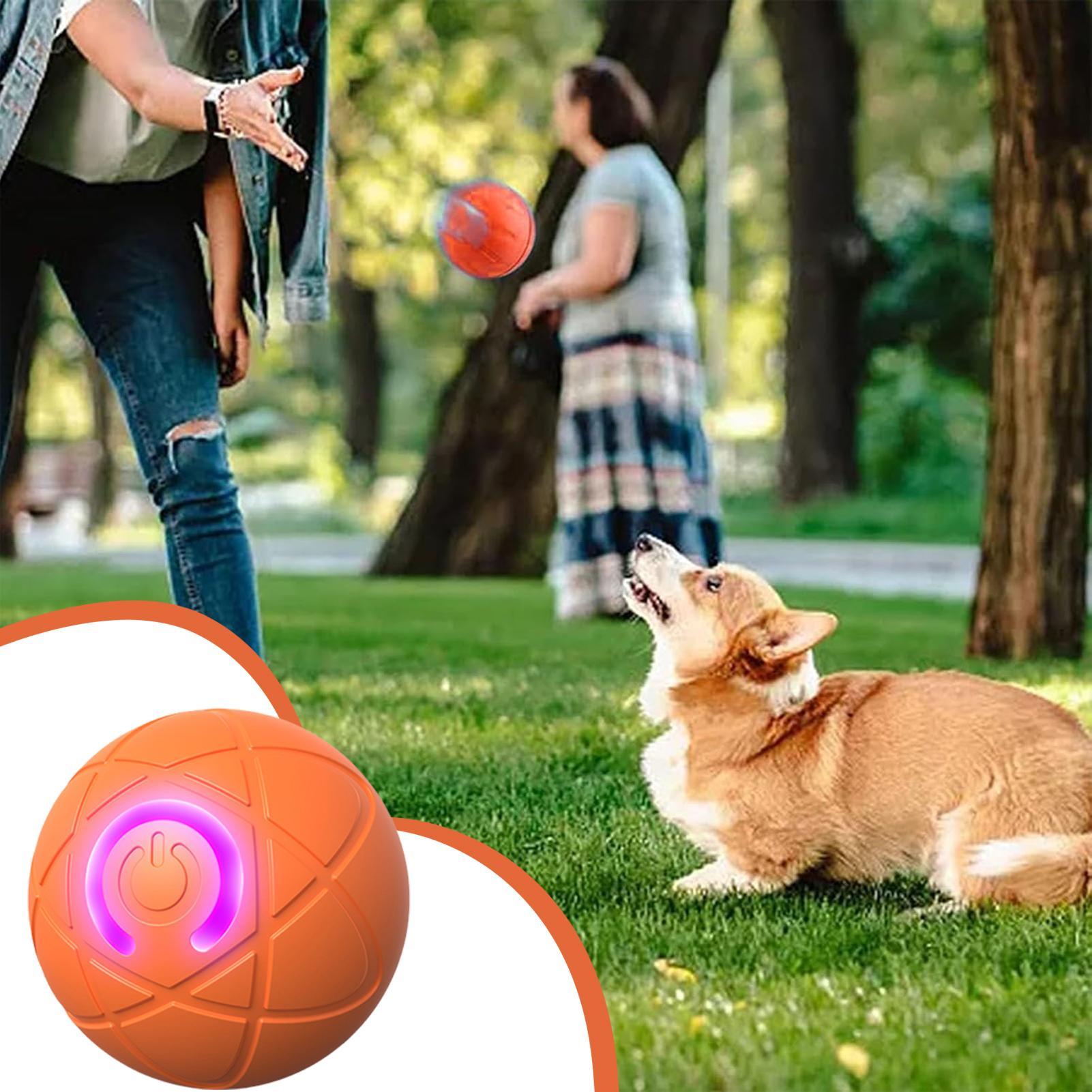 Automatic Moving Dog Ball - ของเล่นสุนัขแบบโต้ตอบอัจฉริยะสําหรับ Chewers ก้าวร้าว Self Moving Interactive