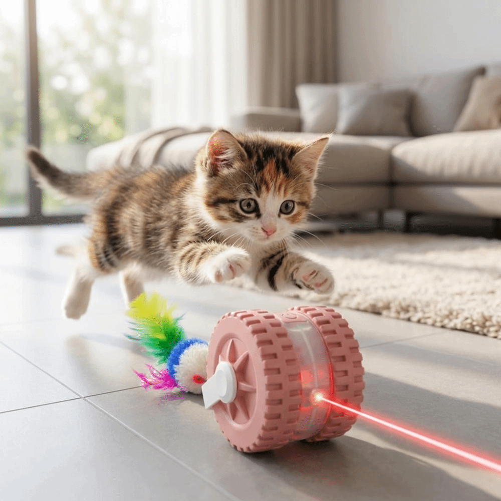 ลูกบอลล่อแมวอินฟราเรดเลเซอร์แบ - Automatic Moving Dog Ball บทวิจารณ์และราคา